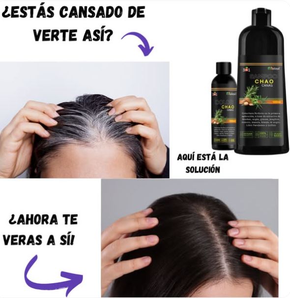 SHAMPOO CHAO CANAS + TRATAMIENTO 🔥 ¡ADIÓS CANAS PARA SIEMPRE! 🌿